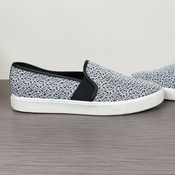 Vince Blair Yeti Knit Slip-On Skate Sneakers, Black & White, Womens Sizes 9 & 10 - Picture 7 of 9